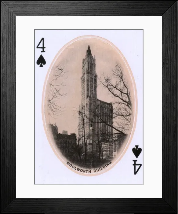 Framed Print : New York City - Playing card - Woolworth Building Framed Print : New York City - Playing card - Woolworth Building