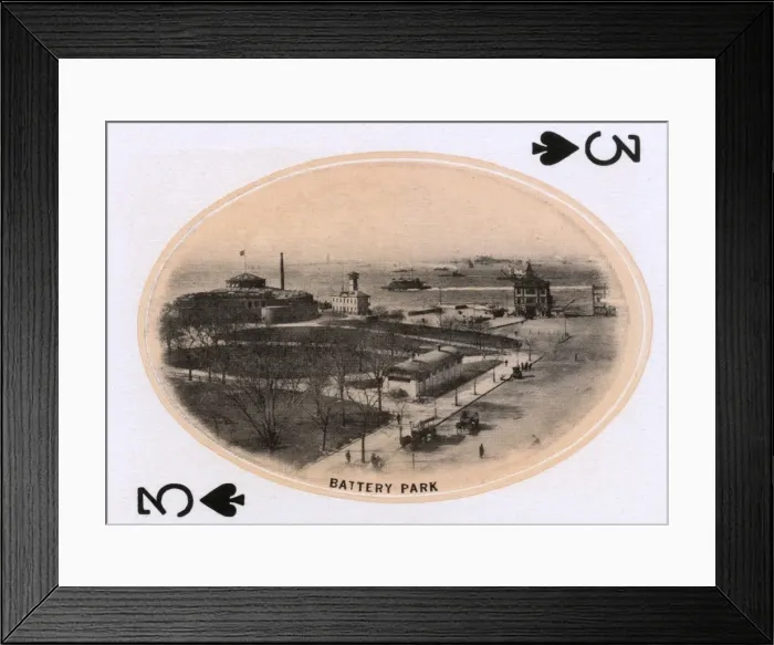 Framed Print : New York City - Playing card - Battery Park - 3 of Spades