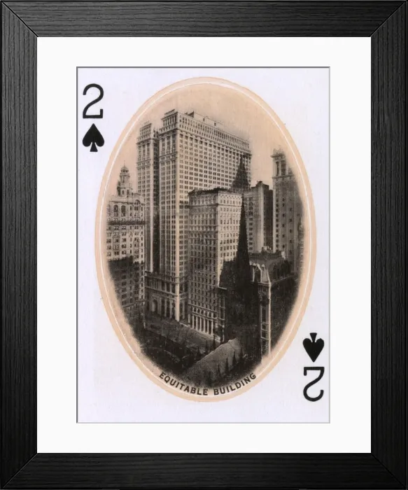 Framed Print : New York City - Playing card - Equitable Building Framed Print : New York City - Playing card - Equitable Building
