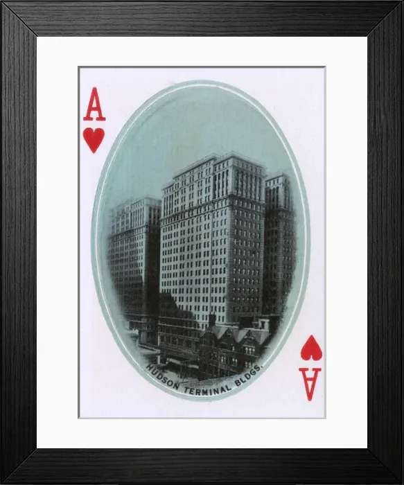 Framed Print : New York City - Playing card - Hudson Terminal Buildings Framed Print : New York City - Playing card - Hudson Terminal Buildings