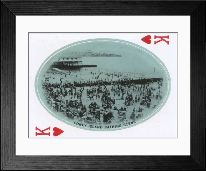 Framed Print : New York City - Playing card - Coney Island Bathing Scene Framed Print : New York City - Playing card - Coney Island Bathing Scene