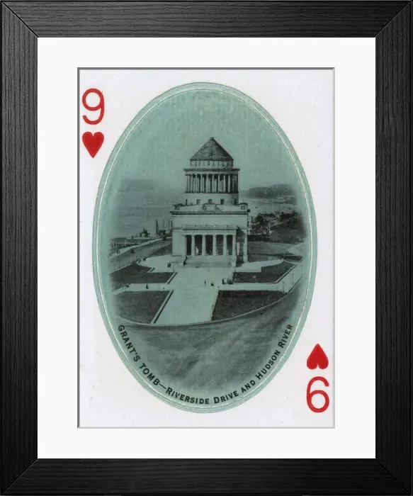 Framed Print : New York City - Playing card - Grants Tomb - 9 of Hearts