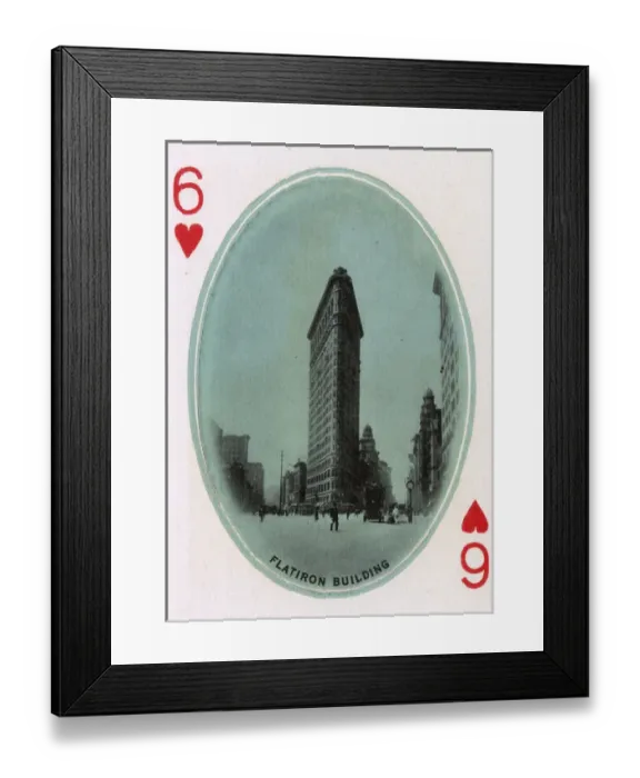 Framed Print : New York City - Playing card - Flatiron Building Framed Print : New York City - Playing card - Flatiron Building