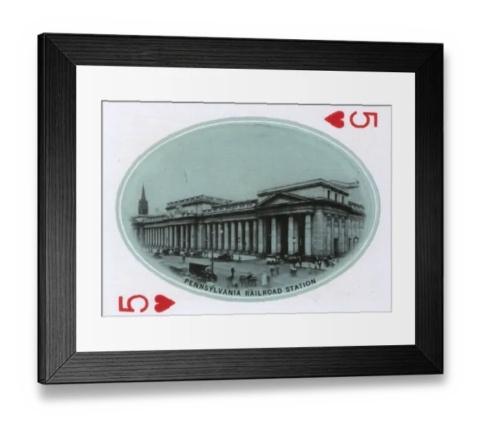 Framed Print : New York City - Playing card - Pennsylvania Railroad Station Framed Print : New York City - Playing card - Pennsylvania Railroad Station