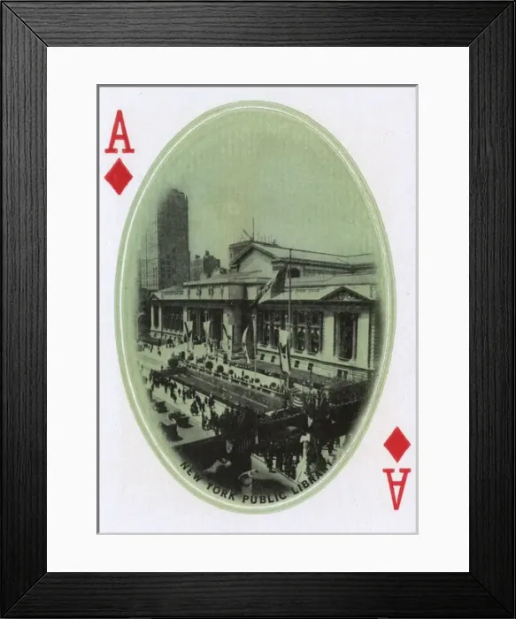 Framed Print : New York City - Playing card - New York Public Library Framed Print : New York City - Playing card - New York Public Library