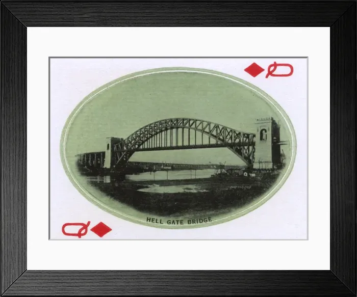 Framed Print : New York City - Playing card - Hell Gate Bridge Framed Print : New York City - Playing card - Hell Gate Bridge