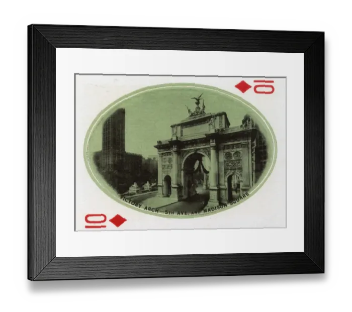 Framed Print : New York City - Playing card - Victory Arch - 5th Avenue Framed Print : New York City - Playing card - Victory Arch - 5th Avenue