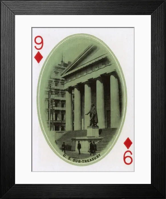 Framed Print : New York City - Playing card - US Sub-Treasury Framed Print : New York City - Playing card - US Sub-Treasury