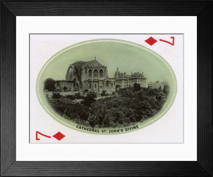 Framed Print : New York City - Playing card - Cathedral St Johns Divine Framed Print : New York City - Playing card - Cathedral St Johns Divine