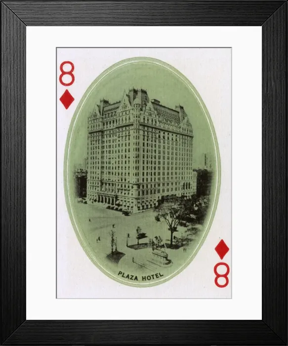 Framed Print : New York City - Playing card - Plaza Hotel - 8 of Diamonds Framed Print : New York City - Playing card - Plaza Hotel - 8 of Diamonds