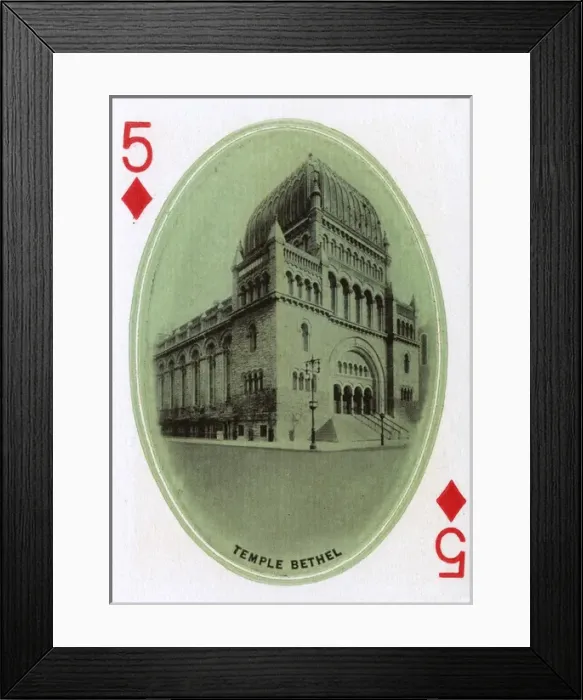 Framed Print : New York City - playing card - Temple Bethel Framed Print : New York City - playing card - Temple Bethel