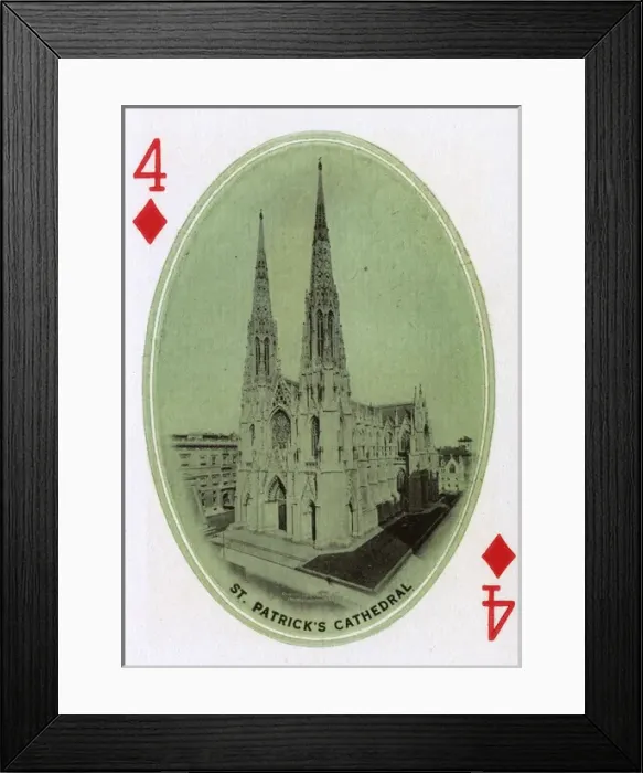 Framed Print : New York City - playing card - St Patricks Cathedral Framed Print : New York City - playing card - St Patricks Cathedral