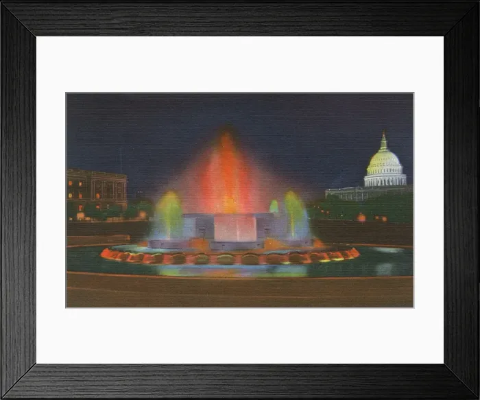 Framed Print : Washington DC, USA - New Illuminated Fountain Framed Print : Washington DC, USA - New Illuminated Fountain