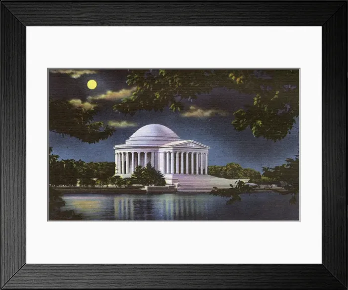 Framed Print : Washington DC, USA - Jefferson Memorial by moonlight Framed Print : Washington DC, USA - Jefferson Memorial by moonlight