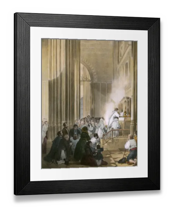 Framed Print : MASS. Mass in a catholic church Date: circa 1850 Framed Print : MASS. Mass in a catholic church Date: circa 1850