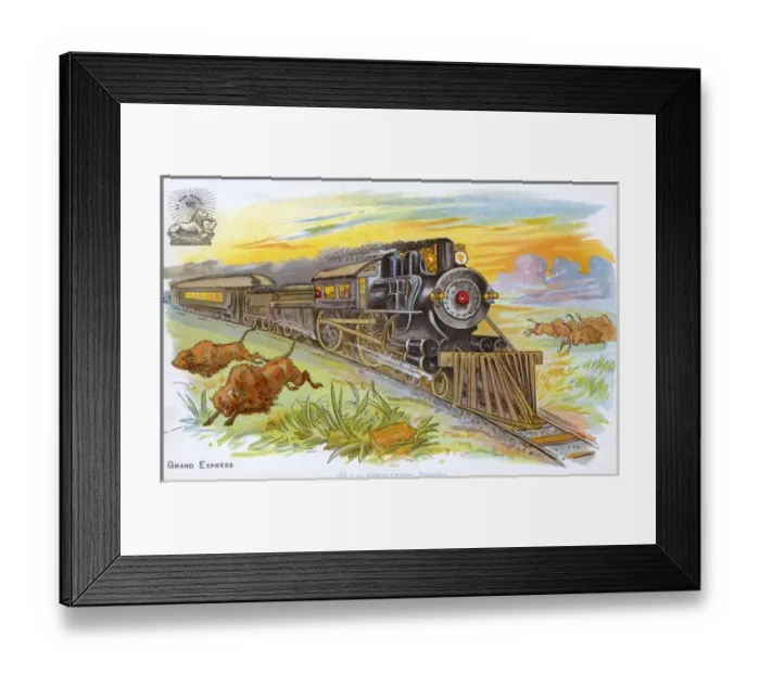 Framed Print : Grand express locomotive, America Framed Print : Grand express locomotive, America
