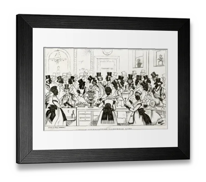 Framed Print : London silhouettes, Luncheon Bars 1860 Framed Print : London silhouettes, Luncheon Bars 1860