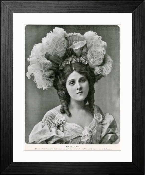 Framed Print : Edna May (1878 - 1948), American actress and singer. Date: 1904 Framed Print : Edna May (1878 - 1948), American actress and singer. Date: 1904