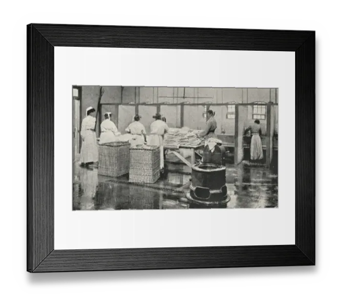 Framed Print : Aylesbury Inebriate Reformatory - Inmates at Work in Wash-ho Framed Print : Aylesbury Inebriate Reformatory - Inmates at Work in Wash-ho