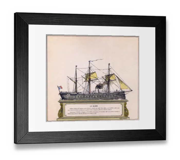 Framed Print : GLOIRE. French ironclad frigate Date: 1859 Framed Print : GLOIRE. French ironclad frigate Date: 1859