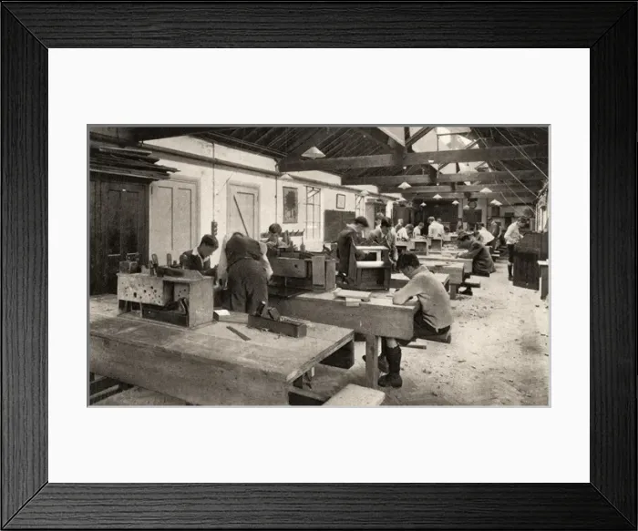 Framed Print : Royal Masonic Institute for Boys, Bushey - Carpentry Class Framed Print : Royal Masonic Institute for Boys, Bushey - Carpentry Class