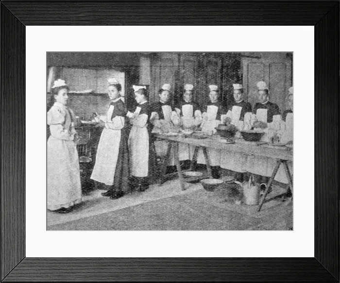 Framed Print : Shaftesbury Home, Ealing - Cookery Class Framed Print : Shaftesbury Home, Ealing - Cookery Class