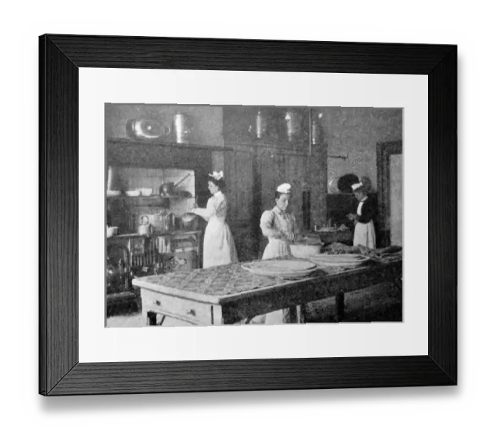 Framed Print : Shaftesbury Home, Ealing - Cookery Instruction Framed Print : Shaftesbury Home, Ealing - Cookery Instruction
