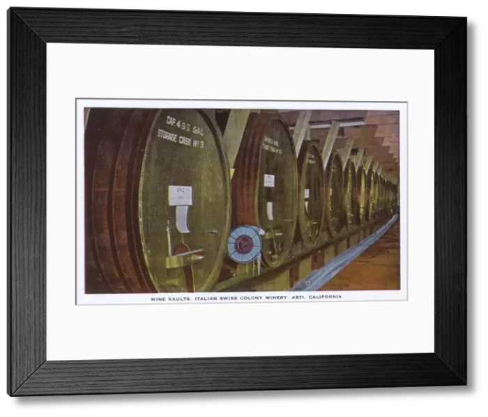 Framed Print : Wine vaults, Italian Swiss winery, Asti, California, USA Framed Print : Wine vaults, Italian Swiss winery, Asti, California, USA