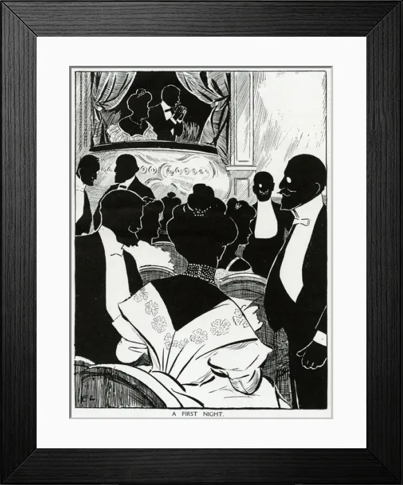 Framed Print : Silhouette of the first night of theatre 1907 Framed Print : Silhouette of the first night of theatre 1907