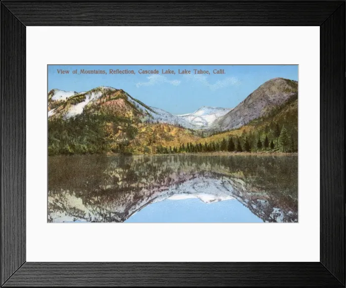 Framed Print : Mountains at Cascade Lake, Lake Tahoe, California, USA