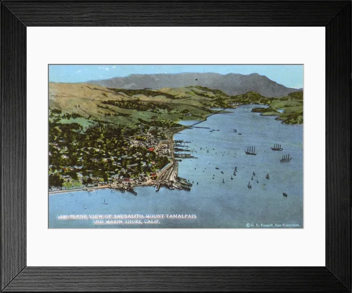 Framed Print : Sausalito, Mount Tamalpais, Marin County, California, USA Framed Print : Sausalito, Mount Tamalpais, Marin County, California, USA