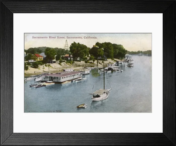 Framed Print : Sacramento River scene, Sacramento, California, USA Framed Print : Sacramento River scene, Sacramento, California, USA