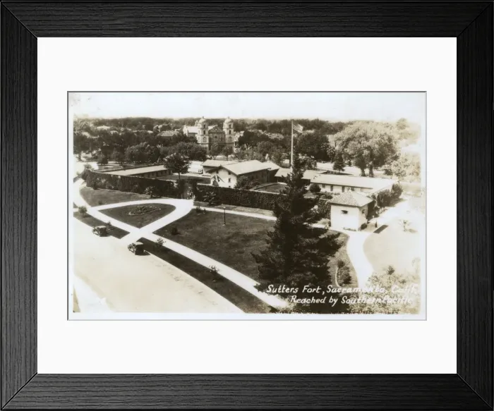 Framed Print : Aerial view of Sutters Fort, Sacramento, California, USA Framed Print : Aerial view of Sutters Fort, Sacramento, California, USA