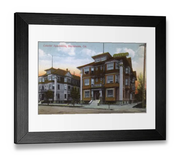 Framed Print : Colonial Apartments, Sacramento, California, USA Framed Print : Colonial Apartments, Sacramento, California, USA
