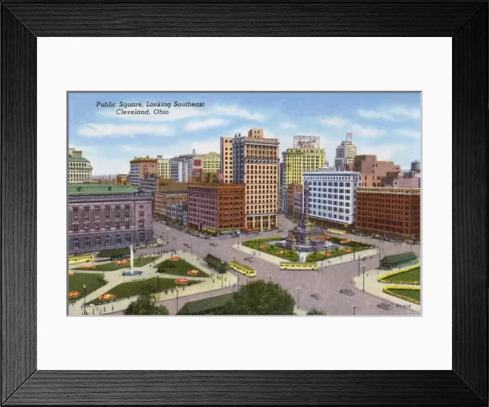 Framed Print : Cleveland, Ohio, USA - Public Square looking southeast Framed Print : Cleveland, Ohio, USA - Public Square looking southeast