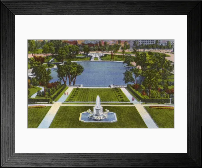Framed Print : Cleveland, Ohio, USA, Fine Arts Garden & Lake at Art Museum Framed Print : Cleveland, Ohio, USA, Fine Arts Garden & Lake at Art Museum