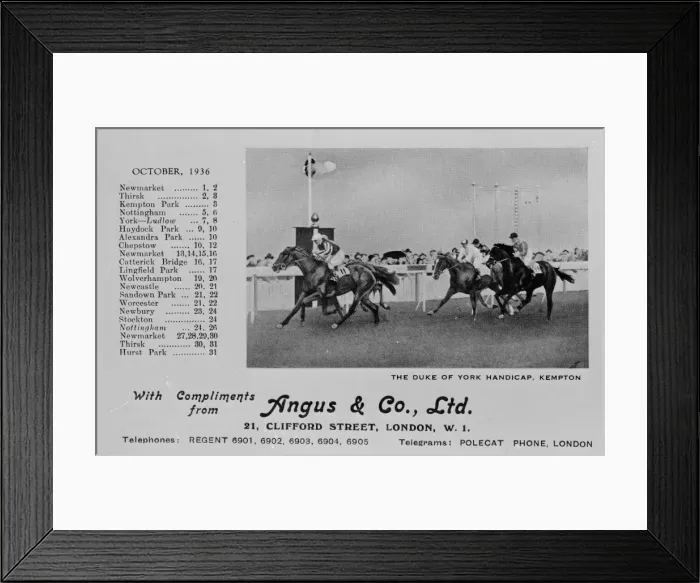 Framed Print : Horses running in Duke of York Handicap, Kempton Park Framed Print : Horses running in Duke of York Handicap, Kempton Park