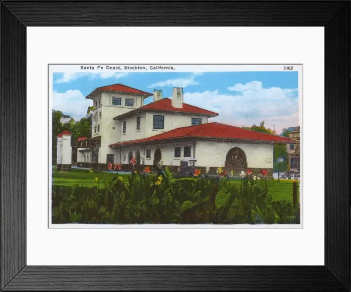 Framed Print : Santa Fe Railroad Depot, Stockton, California, USA Framed Print : Santa Fe Railroad Depot, Stockton, California, USA