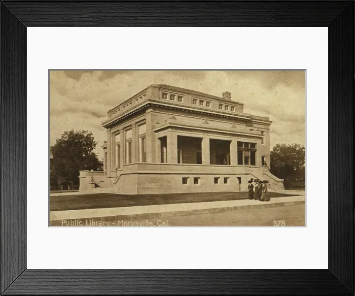 Framed Print : Public Library, Marysville, Yuba County, California, USA Framed Print : Public Library, Marysville, Yuba County, California, USA