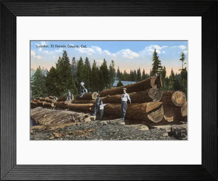 Framed Print : Lumber workers in El Dorado County, California, USA Framed Print : Lumber workers in El Dorado County, California, USA