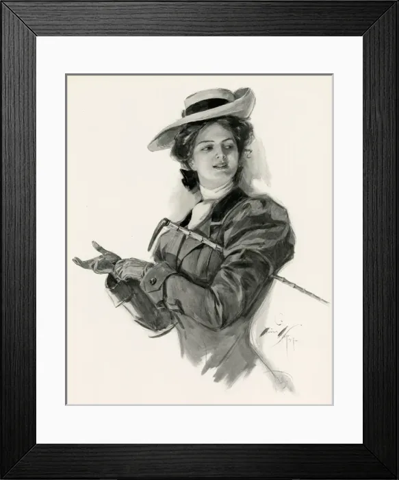 Framed Print : Woman in riding clothing 1907 Framed Print : Woman in riding clothing 1907
