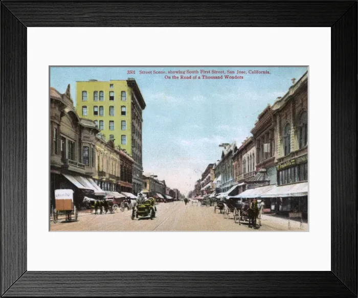 Framed Print : First Street, San Jose, Santa Clara County, California, USA Framed Print : First Street, San Jose, Santa Clara County, California, USA
