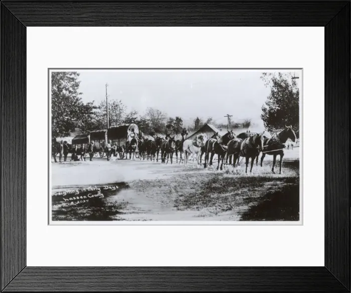 Framed Print : Freighting in the early days, Lassen County, California, USA Framed Print : Freighting in the early days, Lassen County, California, USA