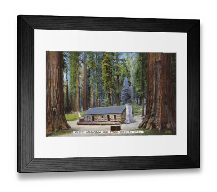 Framed Print : Cabin, Mariposa Big Tree Grove, California, USA Framed Print : Cabin, Mariposa Big Tree Grove, California, USA