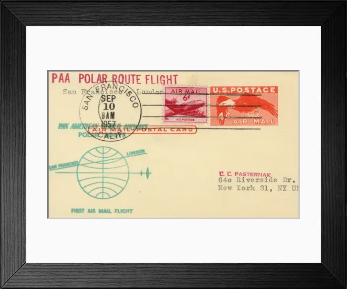 Framed Print : Commemorative postcard with stamps Framed Print : Commemorative postcard with stamps