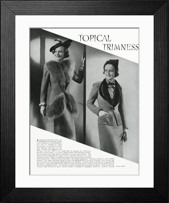 Framed Print : Smart taiored suits 1937 Framed Print : Smart taiored suits 1937