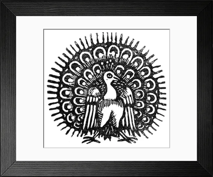 Framed Print : Peacock displaying, c.1700 Date: C.1700 Framed Print : Peacock displaying, c.1700 Date: C.1700