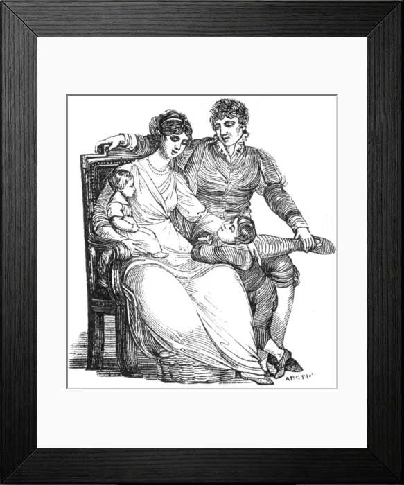 Framed Print : Family group, c. 1820 Framed Print : Family group, c. 1820
