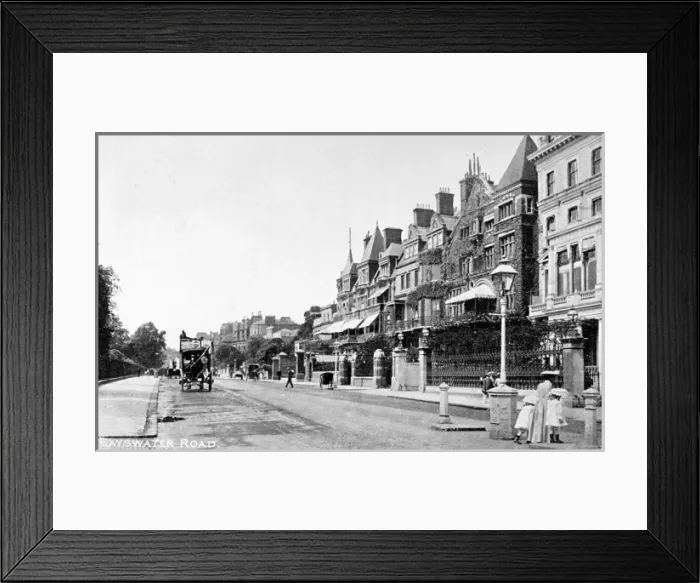 Framed Print : View of Bayswater Road, West London Framed Print : View of Bayswater Road, West London