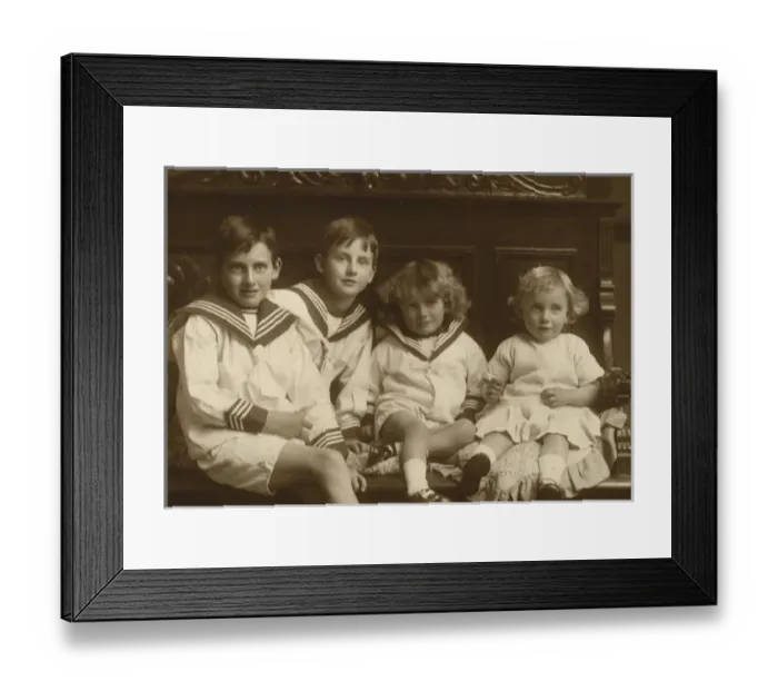 Framed Print : Four Brothers (of various ages) - Studio Photographic Portra Framed Print : Four Brothers (of various ages) - Studio Photographic Portra
